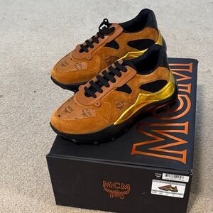 MCM Brown and Gold Sneakers NEW